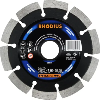 Obrázok produktu pre Rhodius 394137 LD 40 Diamond cutting disc Diameter 125 mm 1 pc(s)
