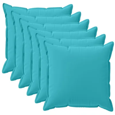 Productafbeelding van vidaXL Kussenhoezen, 6 stuks, HOUTEN, turquoise, 50 x 50 cm, polyester