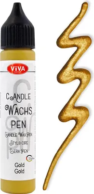Produktbild von 10x Viva Decor 318090101 Candle Wachs Pen 28 ml gold