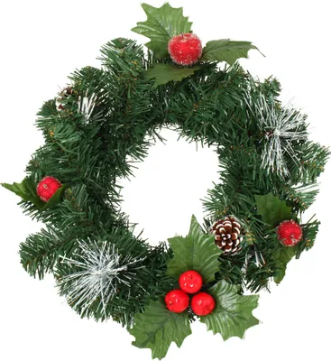 Image de Couronne de noel Pomme rouge et pomme de pin