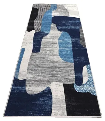 Obrázok produktu pre Podlahová rohož, protišmyková gumová spodná strana, možné prať v práčke, modrá, 60 x 230 cm
