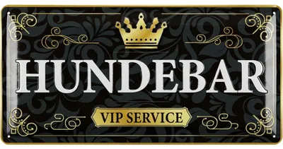 Produktbild von Blechschild HUNDEBAR - Deko Hund Geschenke für Hundeliebhaber - VIP Schild als Dekoration für Fressnapf - Geschenk für Hundefreunde