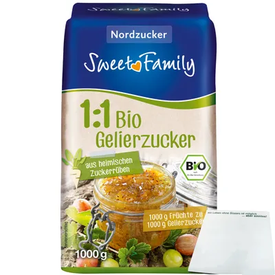 Produktbild von Sweet Family Gelierzucker 1zu1 (1kg Packung) + usy Block