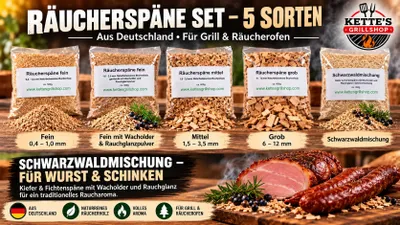 Produktbild von Räucherspäne/Räuchermehl Buche/Kiefer/Fichte/Tanne/Schwarzwaldmischung/Starterset zum kalt und heiß räuchern