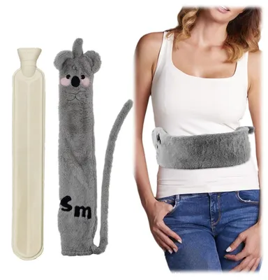 Imagen del producto de Bolsa de agua caliente animal - Funda de peluche - 2 litros - Correa de 120 cm