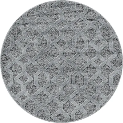 Produktbild von Homebyhome Teppich Wohnzimmer Hoch-Tief Effekt 3D Optik Skandinavische Boho Design Elegante Hochflor Teppich Flauschig, Grösse: 120 cm Rund