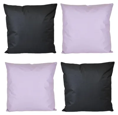 Produktbild von JACK 4x Outdoor Lounge Kissen 45x45cm viele Farben Dekokissen inkl. Füllung Wasserfest Sitzkissen Garten Stuhl, Farbe:2x Schwarz - 2x Flieder