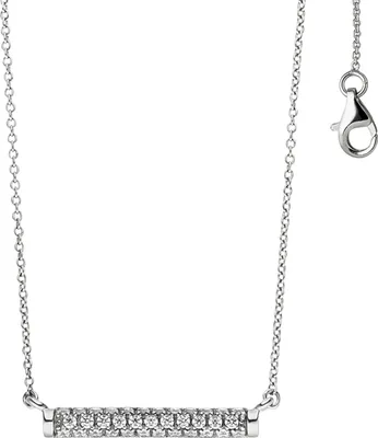 Produktbild von JOBO Collier Halskette 925 Sterling Silber mit 35 Zirkonia 45 cm Kette Silberkette