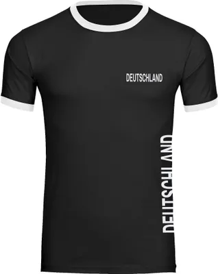Produktbild von multifanshop Kontrast T-Shirt - Deutschland - Brust & Seite, schwarz/weiß, Größe 3XL
