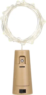 Produktbild von 4,5 V, 1,2 W, 2 Meter, 20 LED, Kupferdraht, Lichterkette, weiß, biegsam, faltbar, Flaschenverschluss, Stimmungslampe, IP65, wasserfest