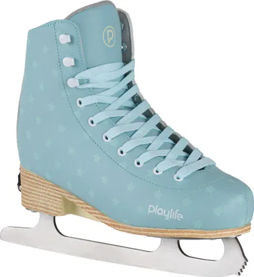A single ice skate is shown against a white background.