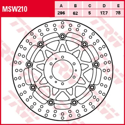 Produktbild von TRW Bremsscheibe Allround schwimmend MSW210 VFR800X Crossrunner RC60