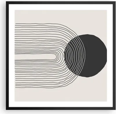 Produktbild von Gerahmtes Poster - Schwarzer Rahmen - Boho Abstraktion Geometrie - 60x60 cm - Wand Bild - Wanddeko - Wandbilder - Kunstposter - Wandposter - Bilderrahmen - Bilder - Kunstdruck - P2BAC60x60-4747