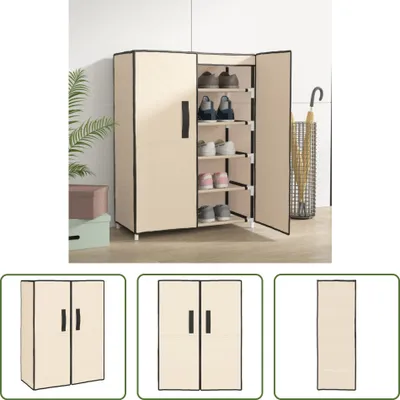 Produktbild von The Living Store Schuhschrank Creme 60x28x90 cm Stoff