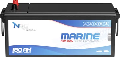 Produktbild von Dual AGM Marine Batterie 180Ah 12V Versorgungsbatterie Start Boot Solar EP1500