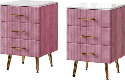 Image de Table de nuit Vicco Velia Rose Lot de 2, Model 53034