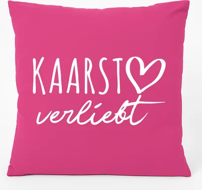 Produktbild von Huuraa Kissen Kaarst verliebt 40x40cm mit Füllung Fuchsia Baumwolle Dekokissen Geschenkidee