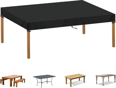 Zdjęcie produktu dla Wodoszczelny pokrowiec na stół zewnętrzny - Gartenmöbel - 1 Stück - Schwarz - 420D Oxford Stoff - 190 x 100 x 15 cm