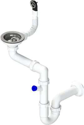Produktbild von GRANMASTER Siphon Küchenspüle Manuelle 1-Kammer Raumsparsiphon - Syphon - Ablaufgarnitur für Spüle -  Italy - Anschluss an der Unterseite