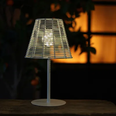 Image de Lampe de table solaire Hira - Blanc - 33 cm