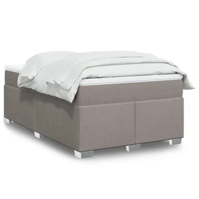 Produktbild von Langlebige Boxspringbett mit Matratze Taupe 120x200 cm Stoff Gästebett mit Lattenrost Möbel3180310