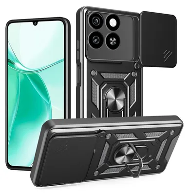 Image de Pour ZTE Blade A35 4G / A55 4G Caméra coulissante hybride Housse de protection Anneau noir