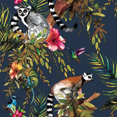 Immagine prodotto di Holden Décor - Carta da parati, Lemur AG261 (999,74 cm x 53,34 cm) (Blu)