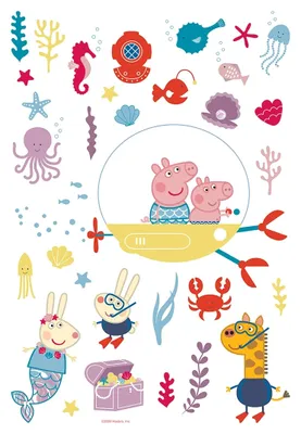 Produktbild von AG Design Wandstickers Peppa Pig Unterwasserwelt, 42.5 x 65 cm