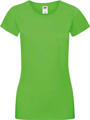 Produktbild von Fruit Of The Loom Damen Lady-Fit Sofspun T-Shirt, Kurzarm, Rundhalsausschnitt RW3302 (M) (Limette)