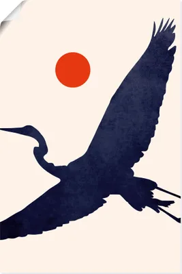 Produktbild von ARTland Poster Kranich Größe: 60x90 cm