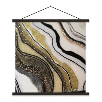 Produktbild von MuchoWow® Textilposter Edelstein - Abstrakt - Marmor - Natur 90x90 cm mit schwarzem Rahmen - Magnetisches