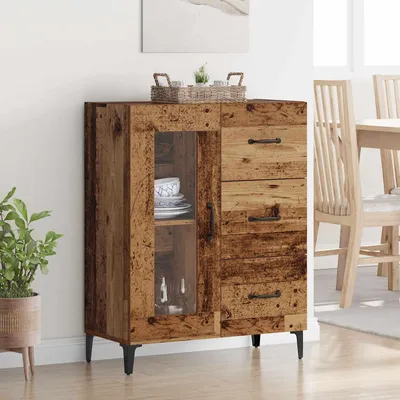 Image de vidaXL Buffet vieux bois 69,5 x 34 x 90 cm bois composite et fer