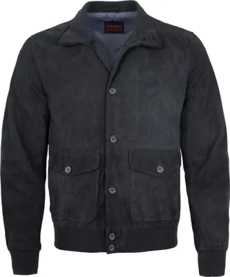 Produktbild von MADDOX - Herren Lederjacke Blouson Lammvelour marine : 56