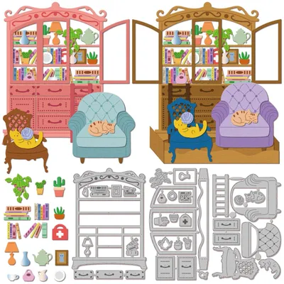 Produktbild von Set mit 3 Retro-Stanzformen für Scrapbooking und Kartenherstellung
