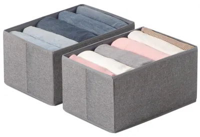 Aufbewahrungsboxen, 2er-Set, faltbar, 38x26x20 cm, grau