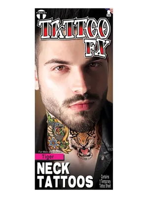 Produktbild von Tiger Hals-Klebetattoos Karneval Schminke Fasching
