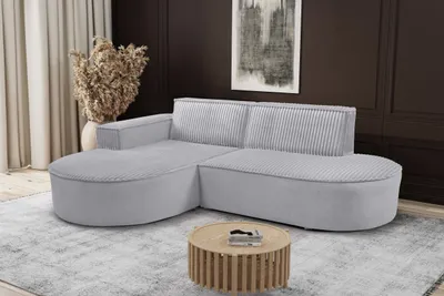 Produktbild von Kaiser Möbel Modernes L-förmiges Designer-Ecksofa Modena Soft Hellgrau Links