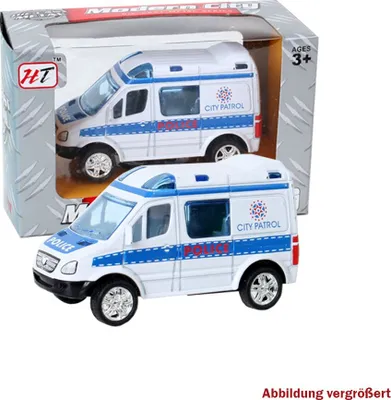 Image de Véhicules d'intervention de la police Ambulance de secours Entraînement à friction Jouet pour jeunes enfants Cadeau, Modèle:City blanc Police