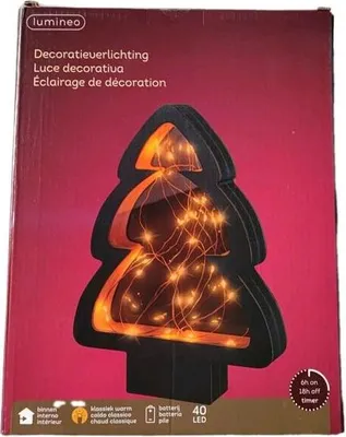 Produktbild von Lumineo Micro-LED Tannenbaum Schwarz 28 cm 40 Lichter - klassisch warm