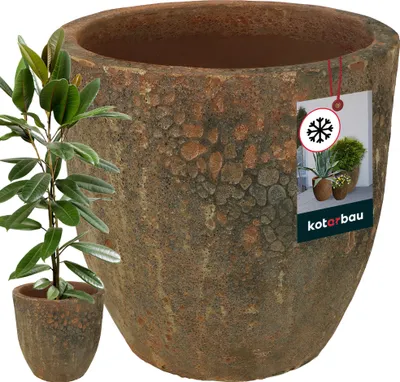 Obrázek produktu pro KOTARBAU® keramický květináč hnědý výška 46 cm ⌀ 46 cm glazovaný květináč vnitřní obývací pokoj venkovní a vnitřní mrazuvzdorný květináč květináč květináč pro rostliny