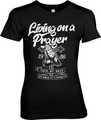 Produktbild von Living On A Prayer Girly Tee - Medium - Black