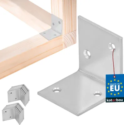 Immagine prodotto di KOTARBAU® 25 pezzi Connettore angolare 35 x 35 x 35 mm acciaio zincato argento Connettore angolare pesante Connettore angolare per mobili Connettore angolare per fogli di legno Connettore angolare per scaffali Angolo metallico stabile durevole Angolo d'acciaio