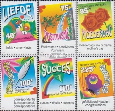 Produktbild von Briefmarken Niederländische Antillen 1997 Mi 902-907 (kompl.Ausg.) postfrisch Grußmarken