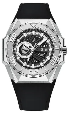 Produktbild von Herrenuhr Pagani Design Appose, Automatik, echtes Leder, Schwarz / Silber