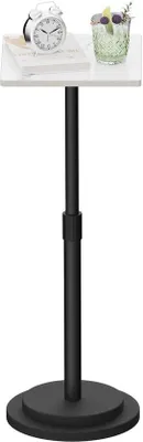Immagine prodotto di Tavolino regolabile Unyqoos®, altezza 45–78 cm, struttura in metallo bianco – versatile per soggiorno e camera da letto