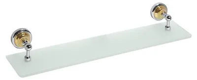 Produktbild von Glasregal Bemeta Retro 600 mm sandgestrahltes Glas/Gold/Chrom