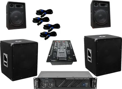 Produktbild von PA Party DJ Disco 3 Wege Lautsprecher Subwoofer Verstärker BT Mixer 3080 Watt