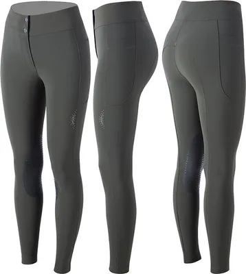 Image de Pantalon d'équitation femme ANIMO NUVELIN avec fond à genoux Survivor vert foncé FS/22, taille:44 (D38)