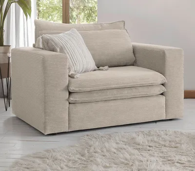 Produktbild von Loveseat Sessel "Pesaro" in beige Cord Loungesessel 125 cm