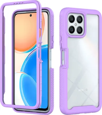 Produktbild von Huawei Honor X8 Hülle, Hybrid Transparente Rückseite Robust TPU Bumper Rutschfest Stoßfest Schutzhülle für Huawei Honor X8 Lila